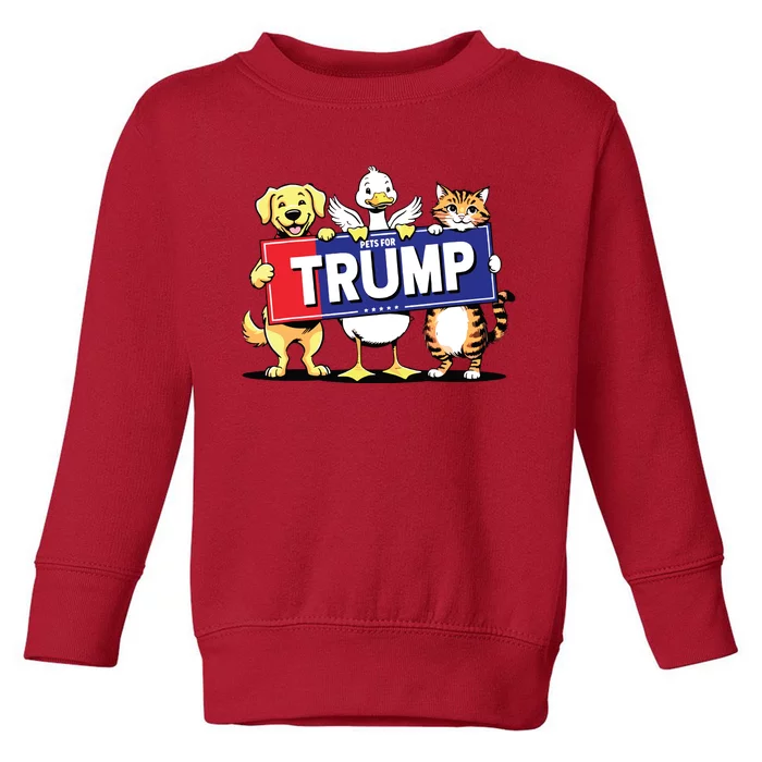 Cat Duck Dog Pets For Trump Toddler Sweatshirt