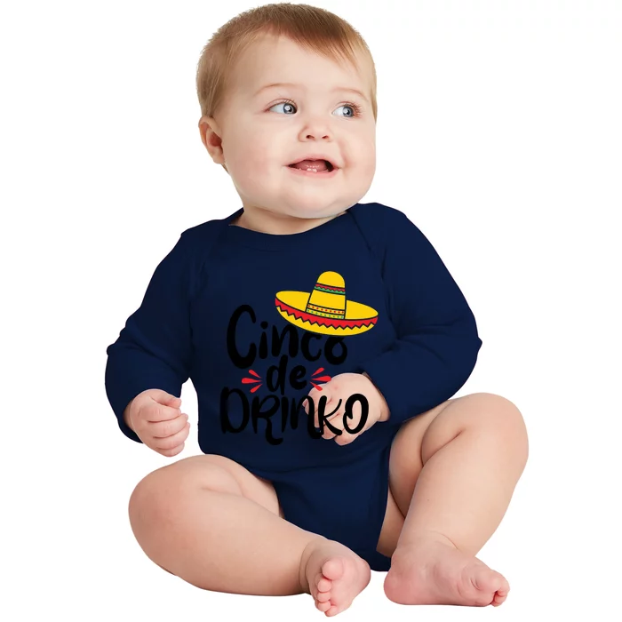 Cinco De Drinko Baby Long Sleeve Bodysuit