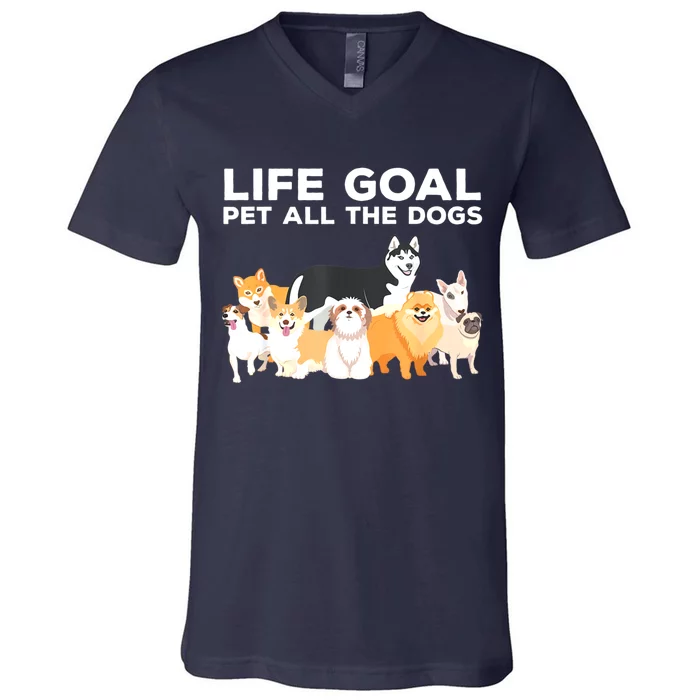 Cute Dog Design For Women Pet Animal Dog Owner V-Neck T-Shirt