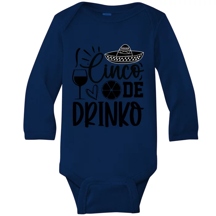 Cinco De Drinko Baby Long Sleeve Bodysuit