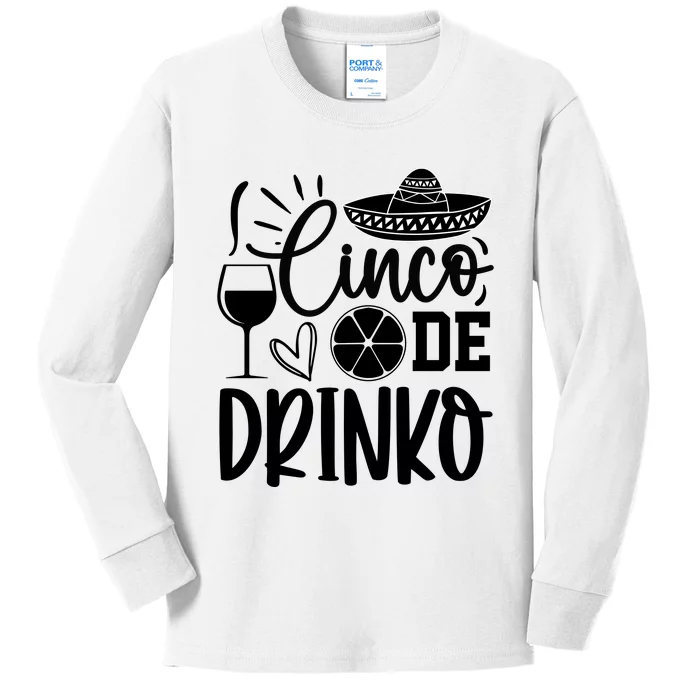 Cinco De Drinko Kids Long Sleeve Shirt