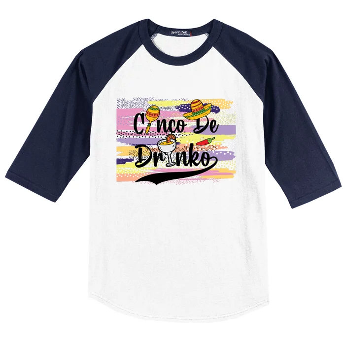 Cinco De Drinko Cinco De Mayo Sub Baseball Sleeve Shirt