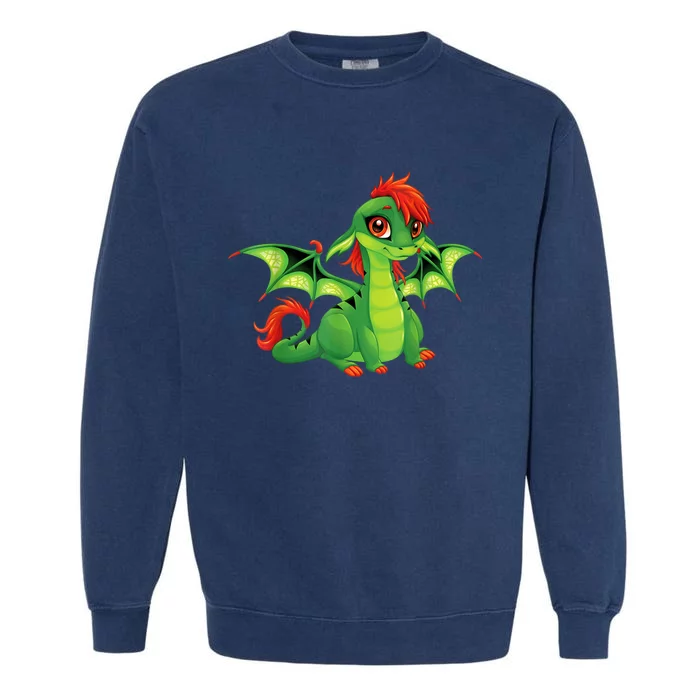 Cute Dragon Design Garment-Dyed Sweatshirt