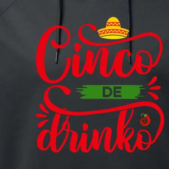 Cinco De Drinko T S Performance Fleece Hoodie