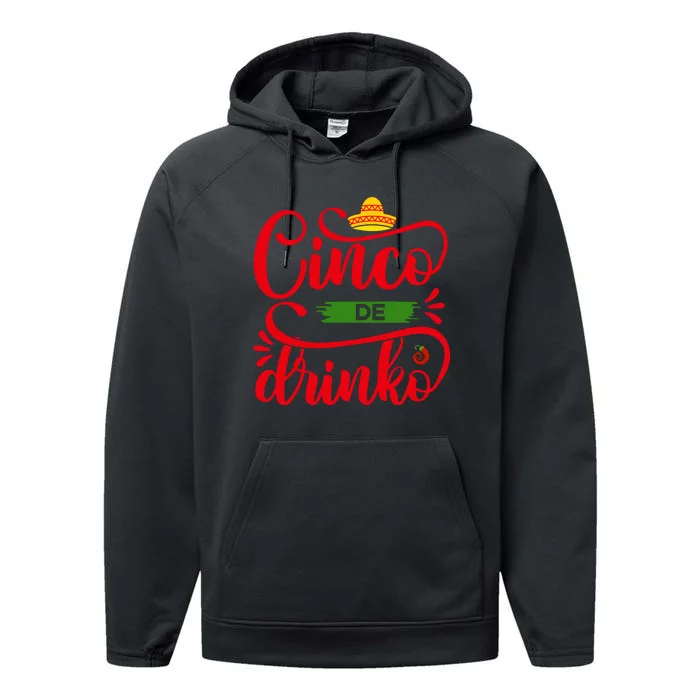 Cinco De Drinko T S Performance Fleece Hoodie