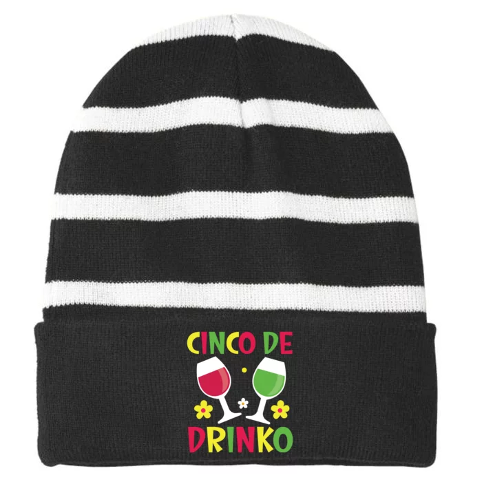 Cinco De Drinko T Striped Beanie with Solid Band