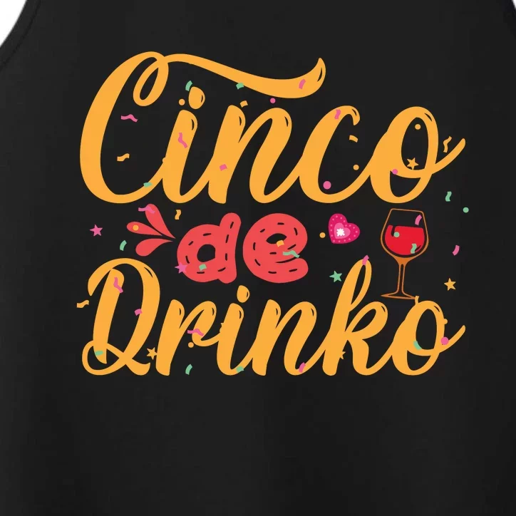 Cinco De Drinko Typography Performance Tank