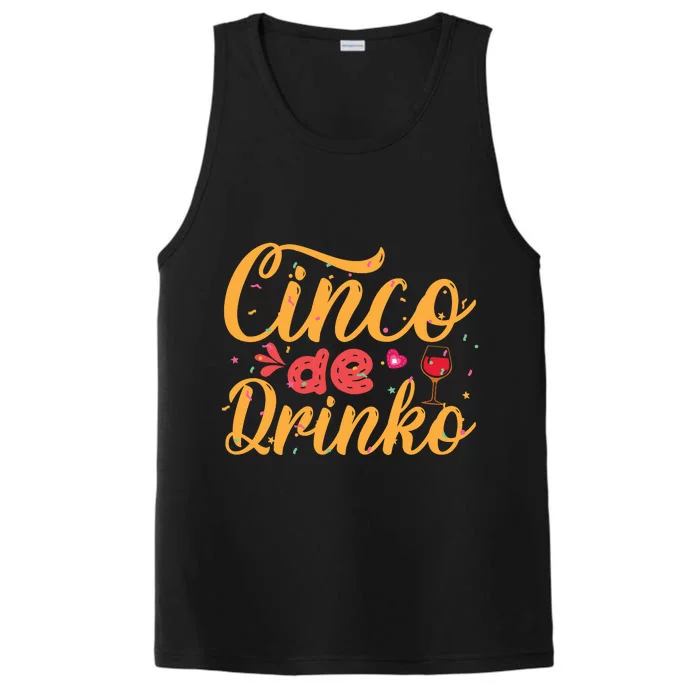 Cinco De Drinko Typography Performance Tank