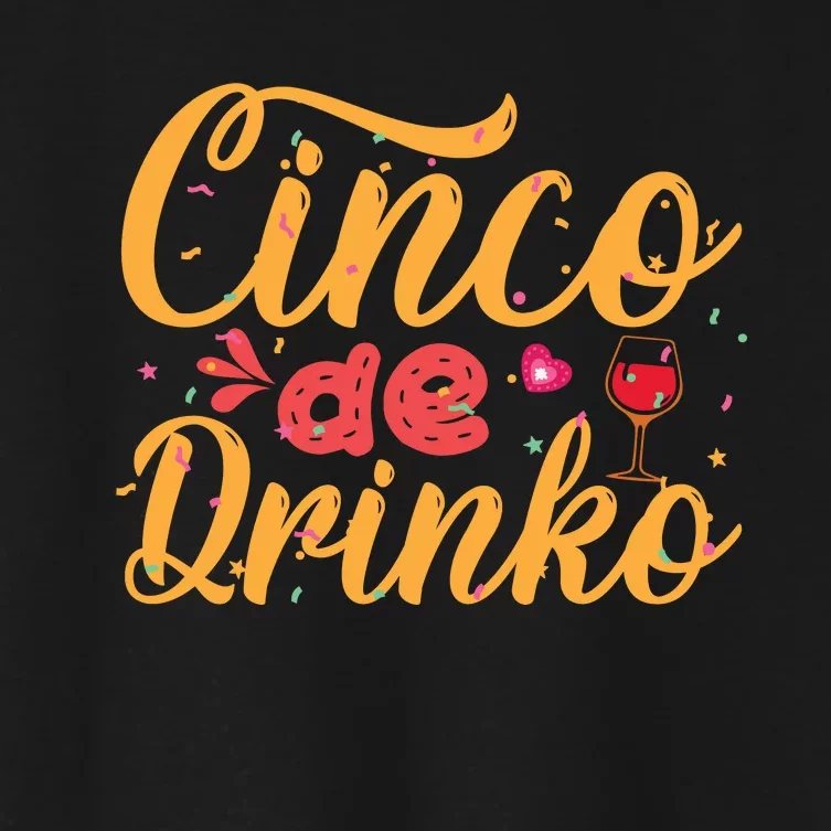 Cinco De Drinko Typography Women's Crop Top Tee