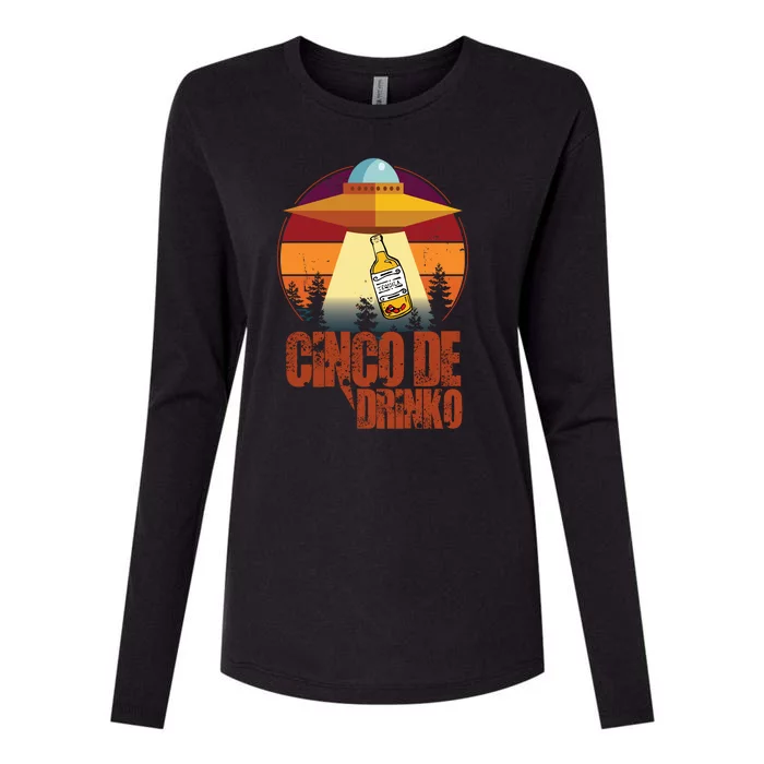 Cinco De Drinko UFO Womens Cotton Relaxed Long Sleeve T-Shirt