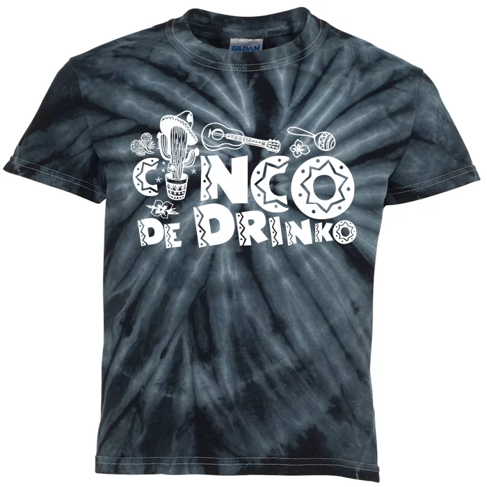 Cinco De Drinko Light Kids Tie-Dye T-Shirt