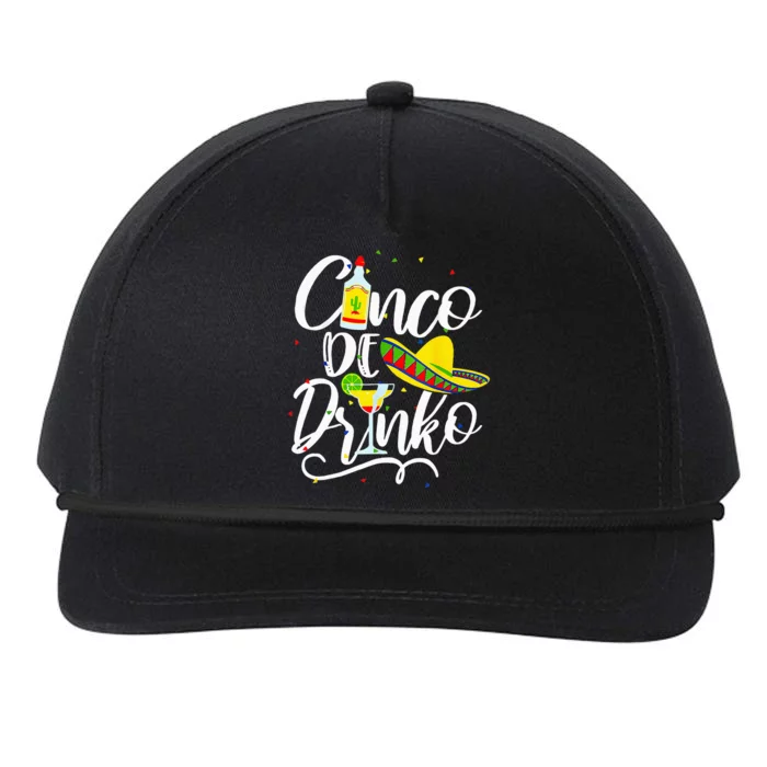 Cinco De Drinko Funny Cinco De Mayo Snapback Five-Panel Rope Hat