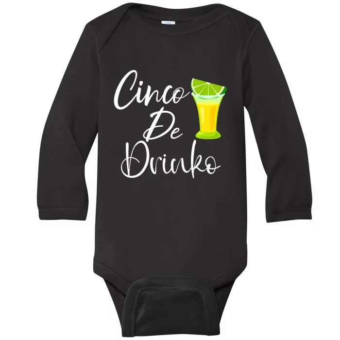 Cinco De Drinko Bitchachos Funny Cinco De Mayo Drinking Baby Long Sleeve Bodysuit