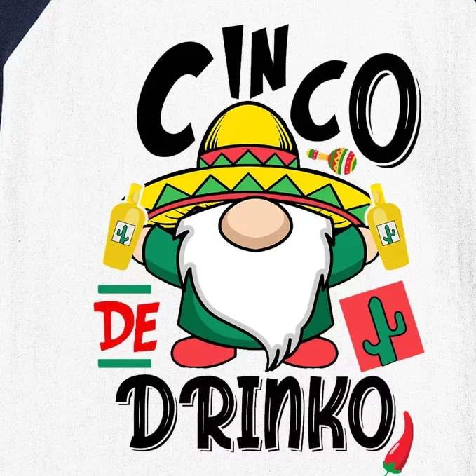 Cinco De Drinko Gnome Baseball Sleeve Shirt