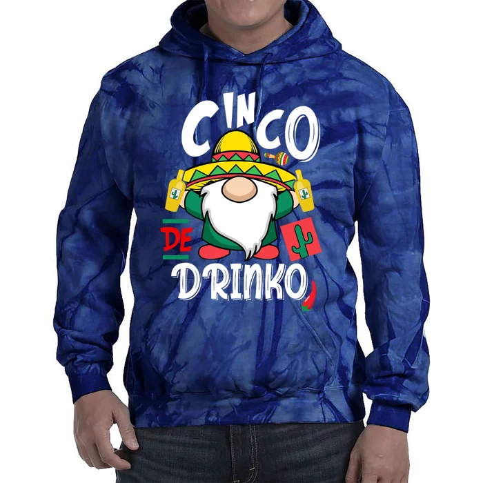 Cinco De Drinko Gnome Tie Dye Hoodie