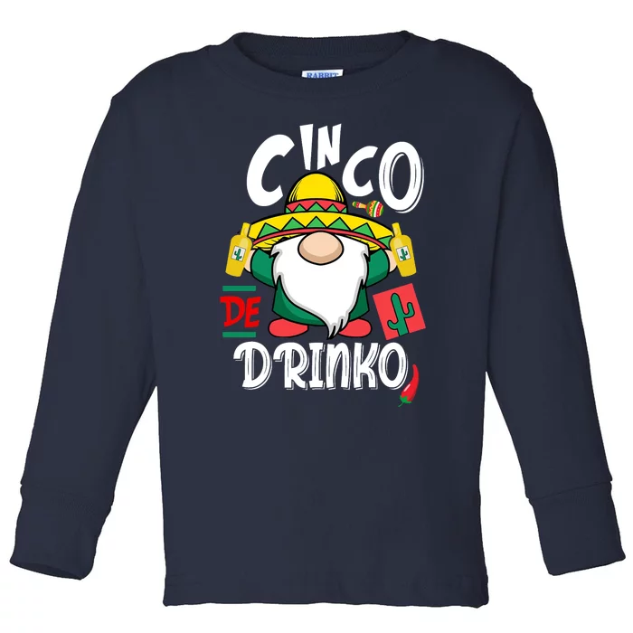 Cinco De Drinko Gnome Toddler Long Sleeve Shirt