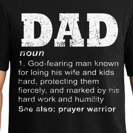 Christian Dad Definition Father Day Prayer Warrior Daddy Pajama Set