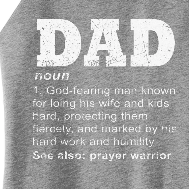 Christian Dad Definition Father Day Prayer Warrior Daddy Women’s Perfect Tri Rocker Tank