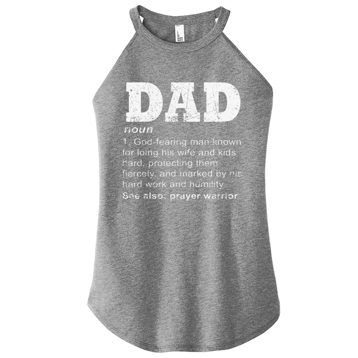 Christian Dad Definition Father Day Prayer Warrior Daddy Women’s Perfect Tri Rocker Tank