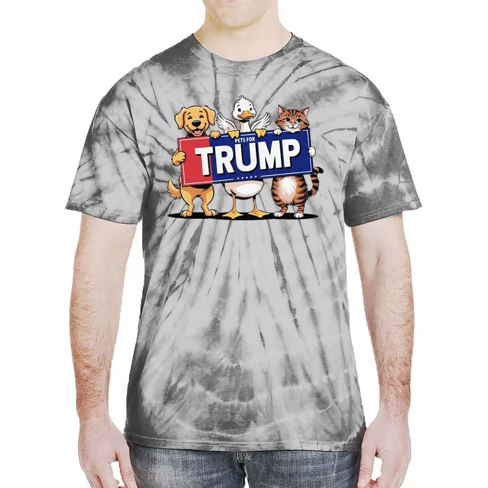 Cat Duck Dog Pets For Trump Gift Tie-Dye T-Shirt