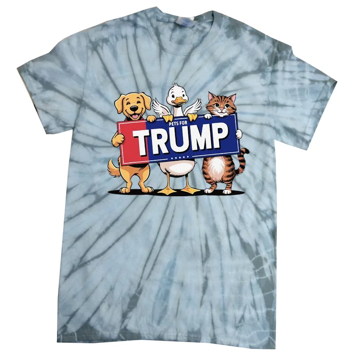 Cat Duck Dog Pets For Trump Gift Tie-Dye T-Shirt