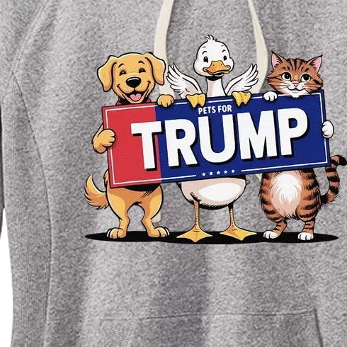 Cat Duck Dog Pets For Trump Gift Women's Fleece Hoodie