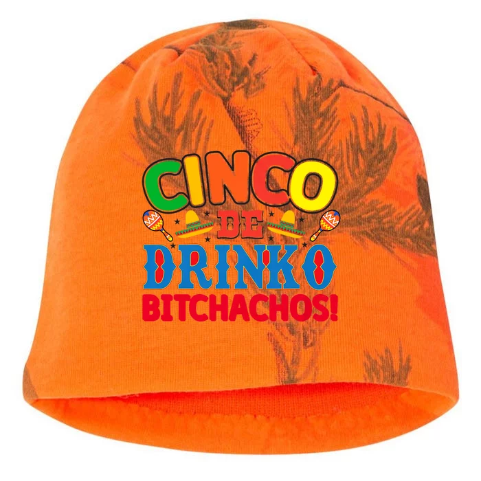 Cinco De Drinko Bitchachos Funny Cinco De Mayo Drinking Kati - Camo Knit Beanie