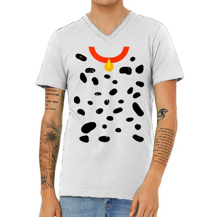 Cute Dalmatian Dog Costume V-Neck T-Shirt