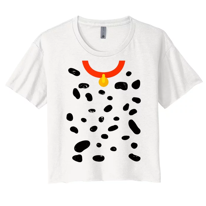 Cute Dalmatian Dog Costume Women's Crop Top Tee