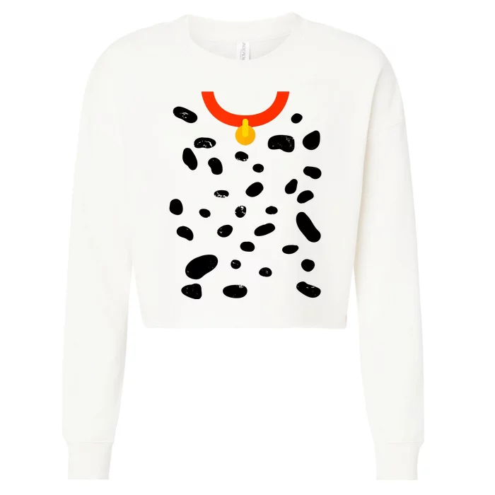 Cute Dalmatian Dog Costume Cropped Pullover Crew