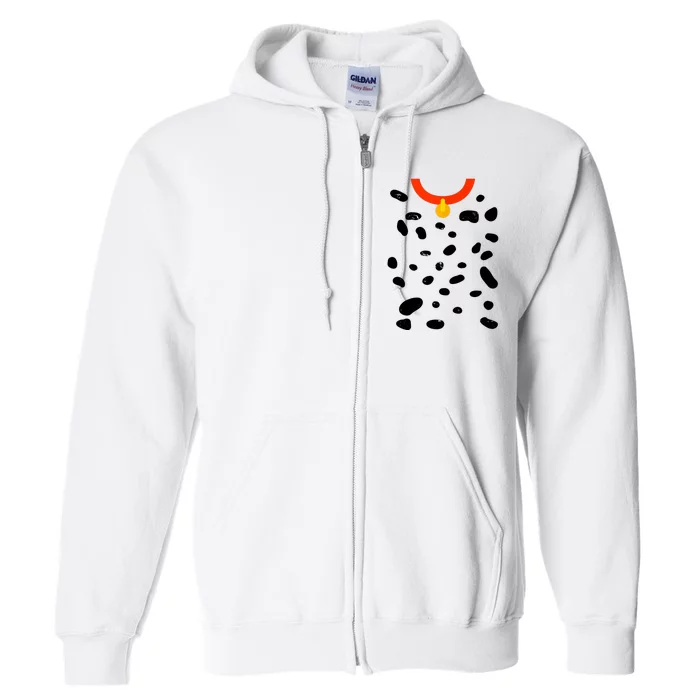 Cute Dalmatian Dog Costume Full Zip Hoodie