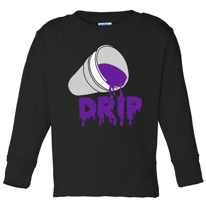 Codeine Dream Drip Purple Hip Hop Rap Social Media Toddler Long Sleeve Shirt