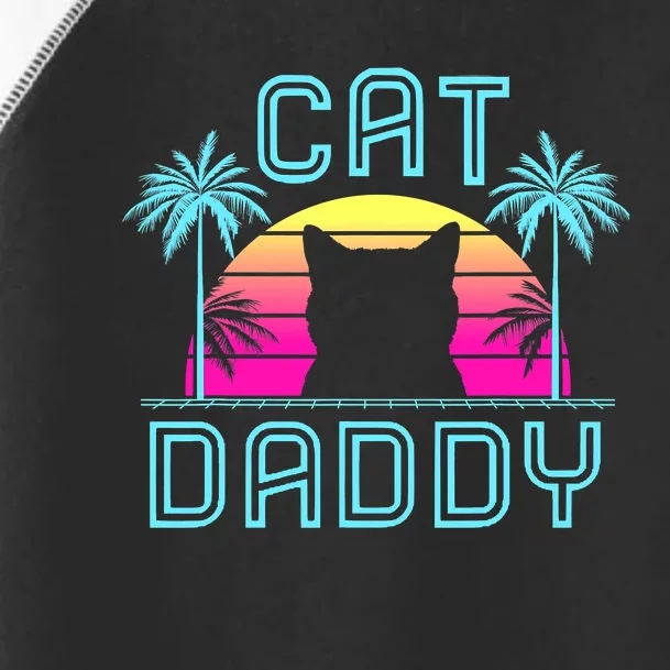 Cat Daddy Dad fathers day retro cat papa Toddler Fine Jersey T-Shirt