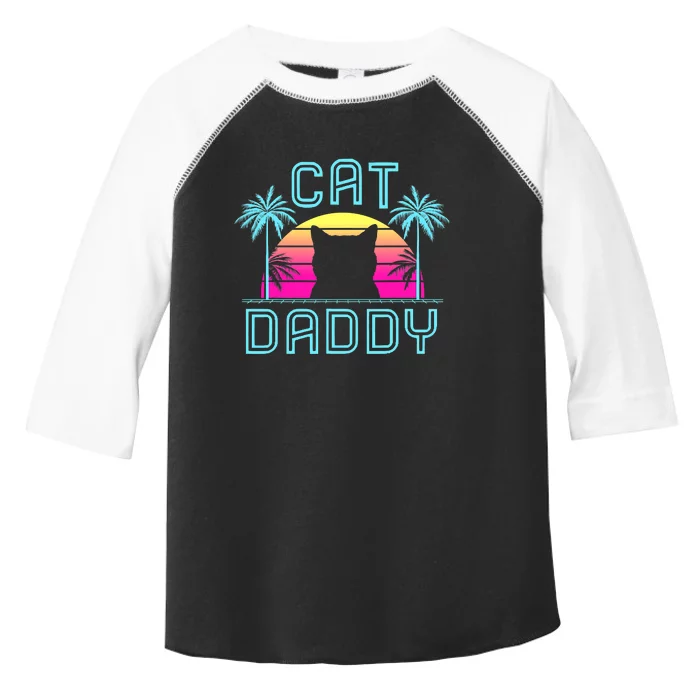 Cat Daddy Dad fathers day retro cat papa Toddler Fine Jersey T-Shirt