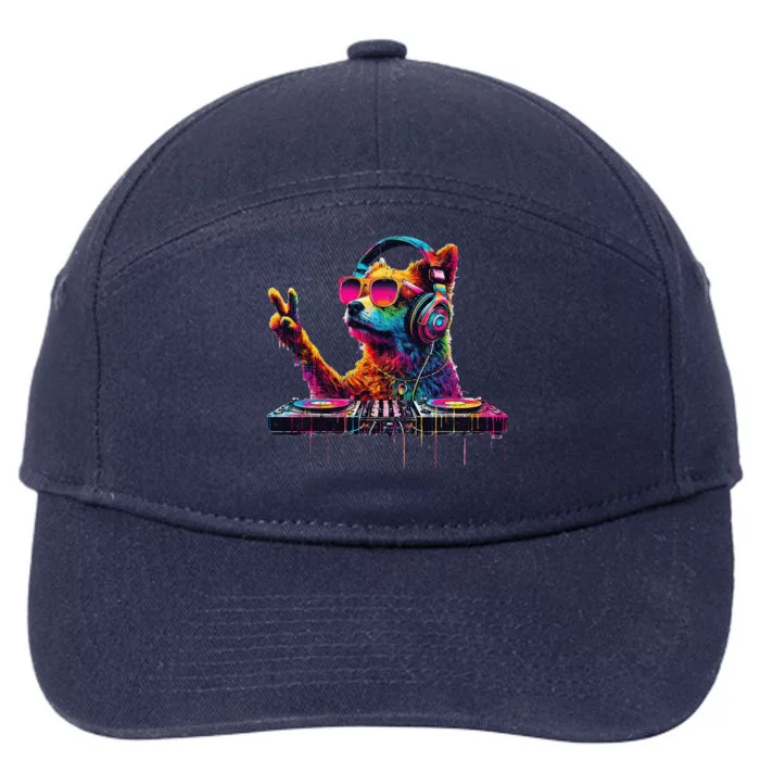 Colourful Dog Dj 7-Panel Snapback Hat