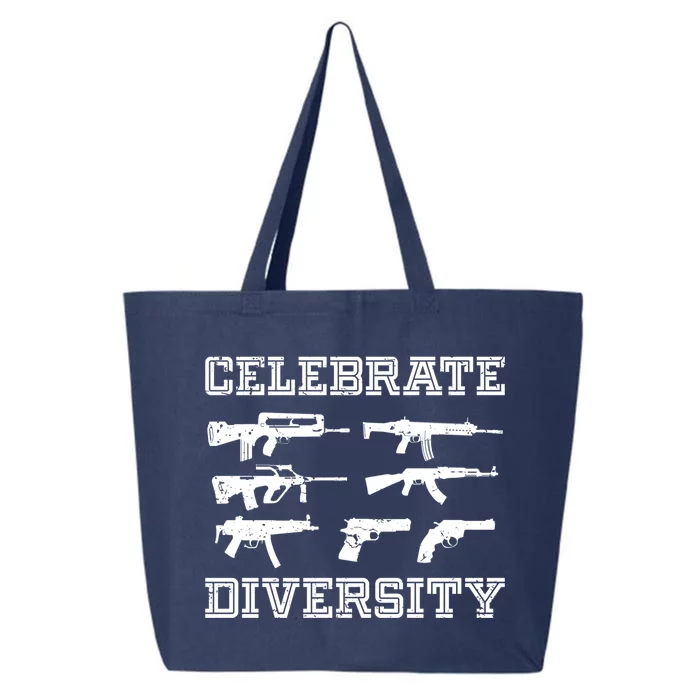 Celebrate Diversity Different Gun Gift Gun Lovers Gift Funny Gift 25L Jumbo Tote