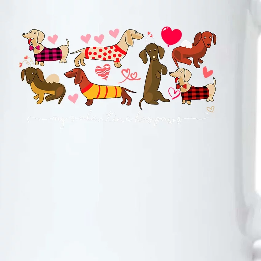 Cute Dachshund Dogs Gift For Valentines Day Black Color Changing Mug