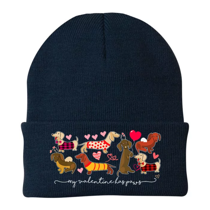 Cute Dachshund Dogs Gift For Valentines Day Knit Cap Winter Beanie