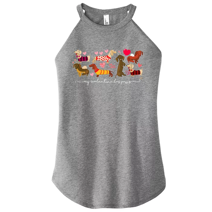 Cute Dachshund Dogs Gift For Valentines Day Women’s Perfect Tri Rocker Tank