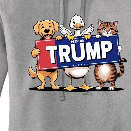 Cat Duck Dog Pets For Trump Women's Pullover Hoodie