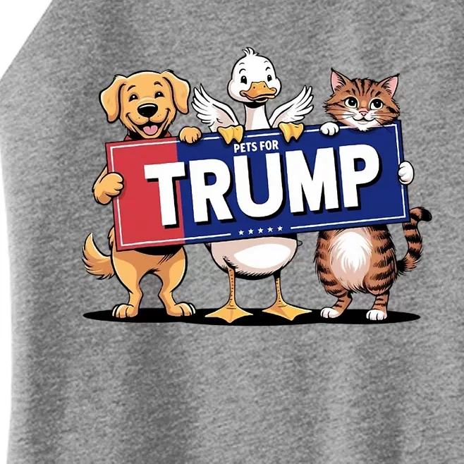 Cat Duck Dog Pets For Trump Women’s Perfect Tri Rocker Tank