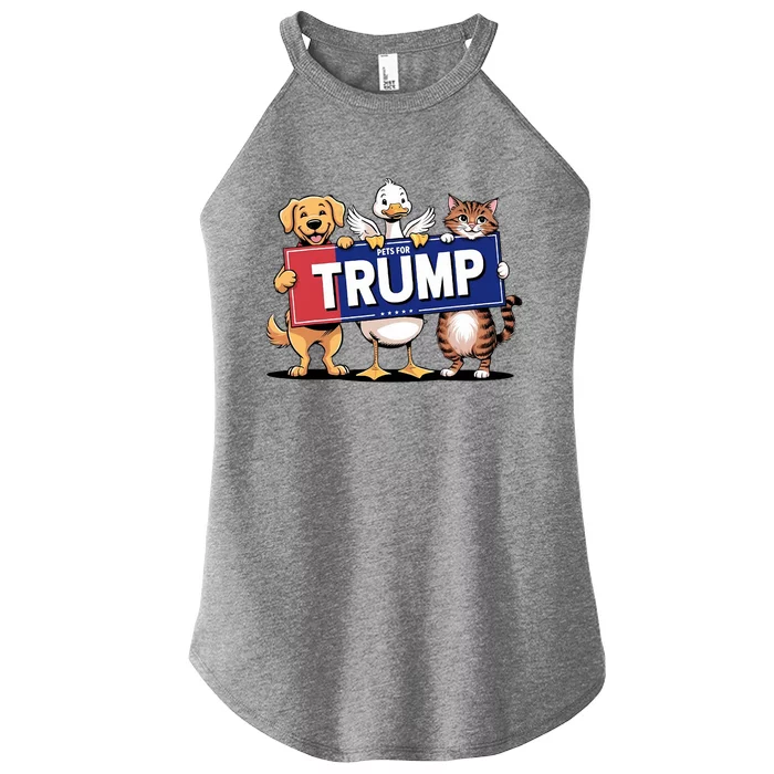 Cat Duck Dog Pets For Trump Women’s Perfect Tri Rocker Tank