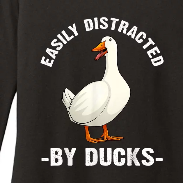 Cute Duck Design Aquatic Bird Duck Lovers Womens CVC Long Sleeve Shirt