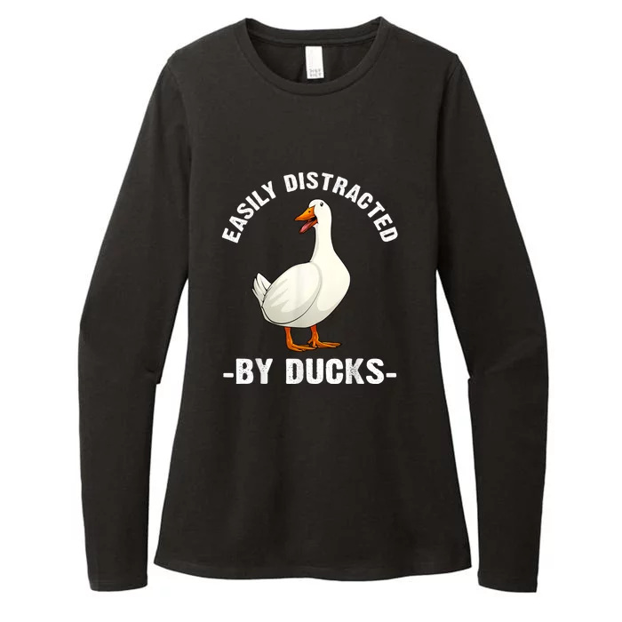 Cute Duck Design Aquatic Bird Duck Lovers Womens CVC Long Sleeve Shirt