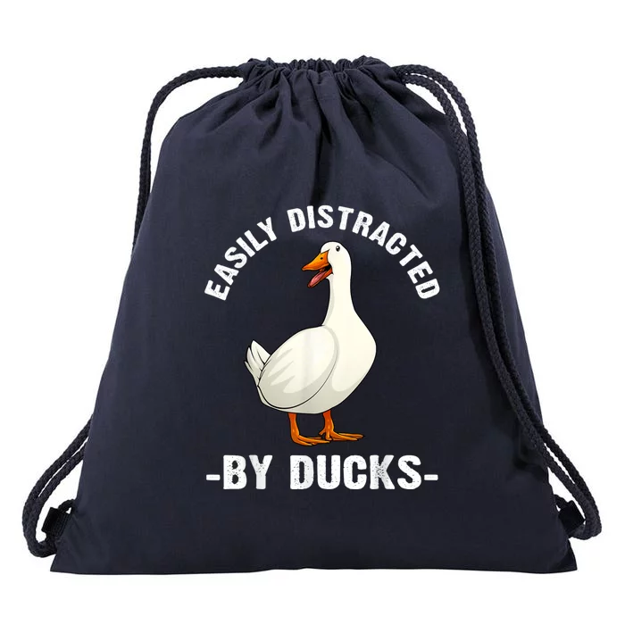 Cute Duck Design Aquatic Bird Duck Lovers Drawstring Bag