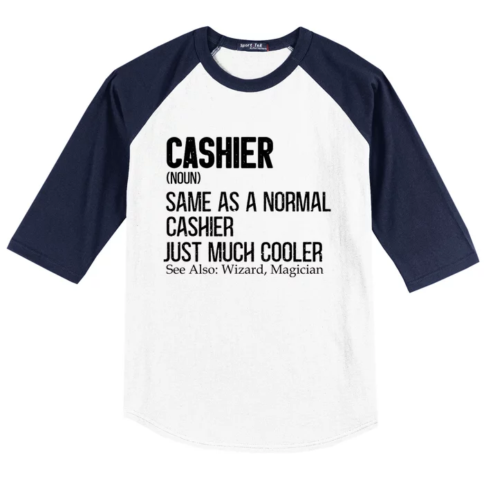 Cashier Definition Design For Banking Clerk Cashier Gift Baseball Sleeve Shirt