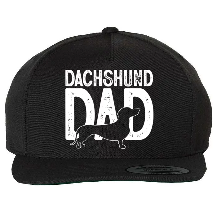 Cute Dachshund Dog Dad Puppy Lover Father Gift Wool Snapback Cap