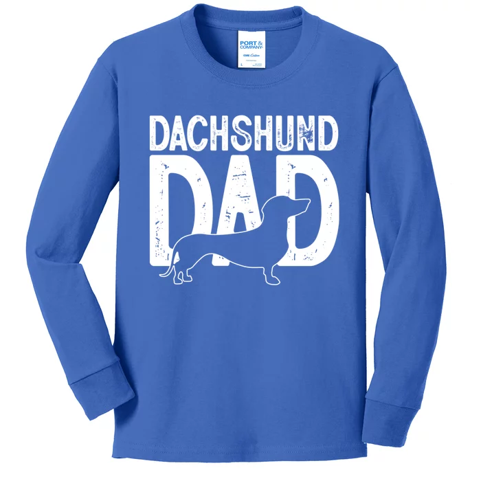 Cute Dachshund Dog Dad Puppy Lover Father Gift Kids Long Sleeve Shirt