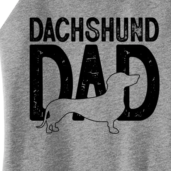 Cute Dachshund Dog Dad Puppy Lover Father Gift Women’s Perfect Tri Rocker Tank