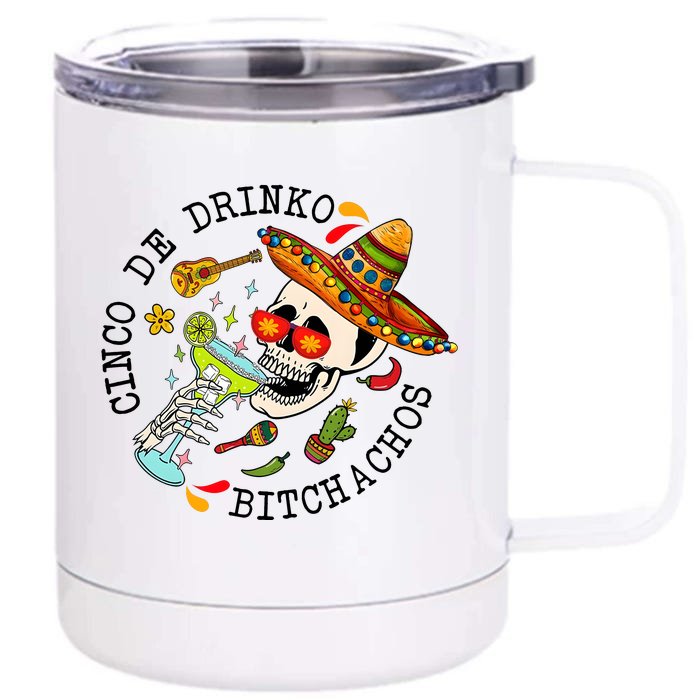 Cinco De Drink Funny Cinco De Mayo Day Drinking Front & Back 12oz Stainless Steel Tumbler Cup